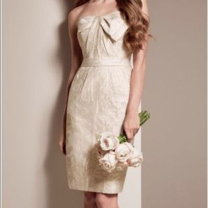 NWT Vera Wang strapless blush champagne bow dress